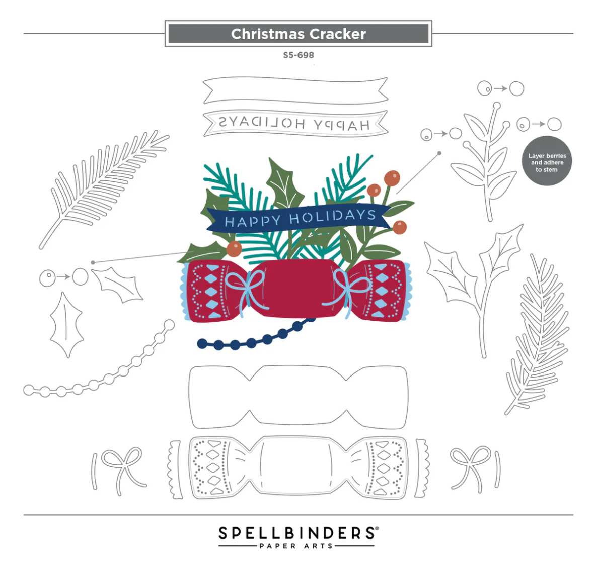 Spellbinders Christmas Cracker Etched Dies