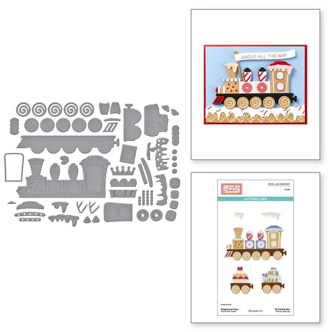 Spellbinders Gingerbread Train Etched Dies