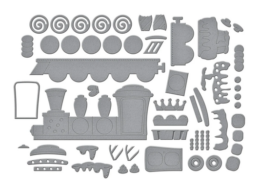 Spellbinders Gingerbread Train Etched Dies