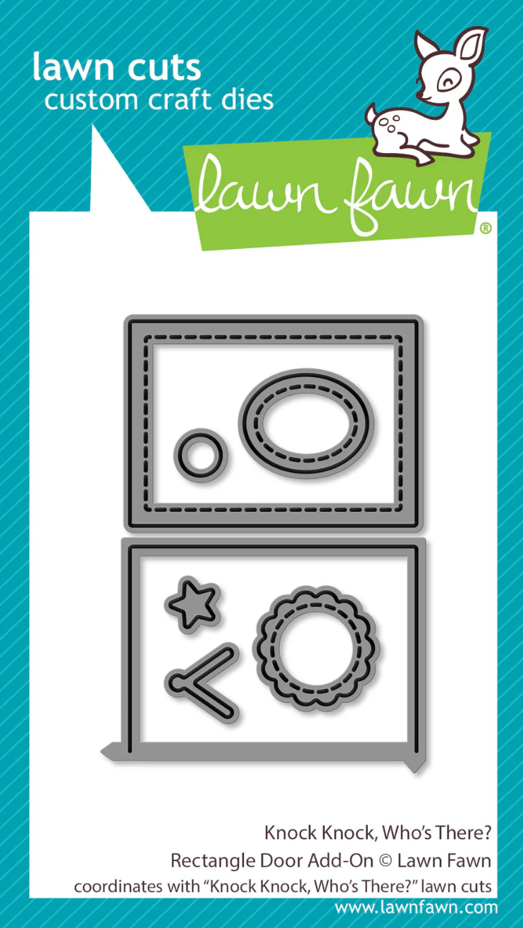Lawn Fawn Knock Knock, Who's there? Rectangle Door Add-On