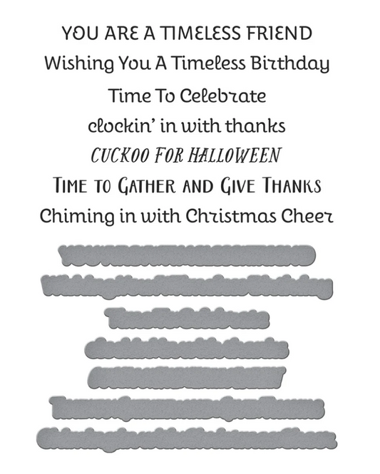 Spellbinders Cuckoo Cottage Sentiments BetterPress Plate & Die Set