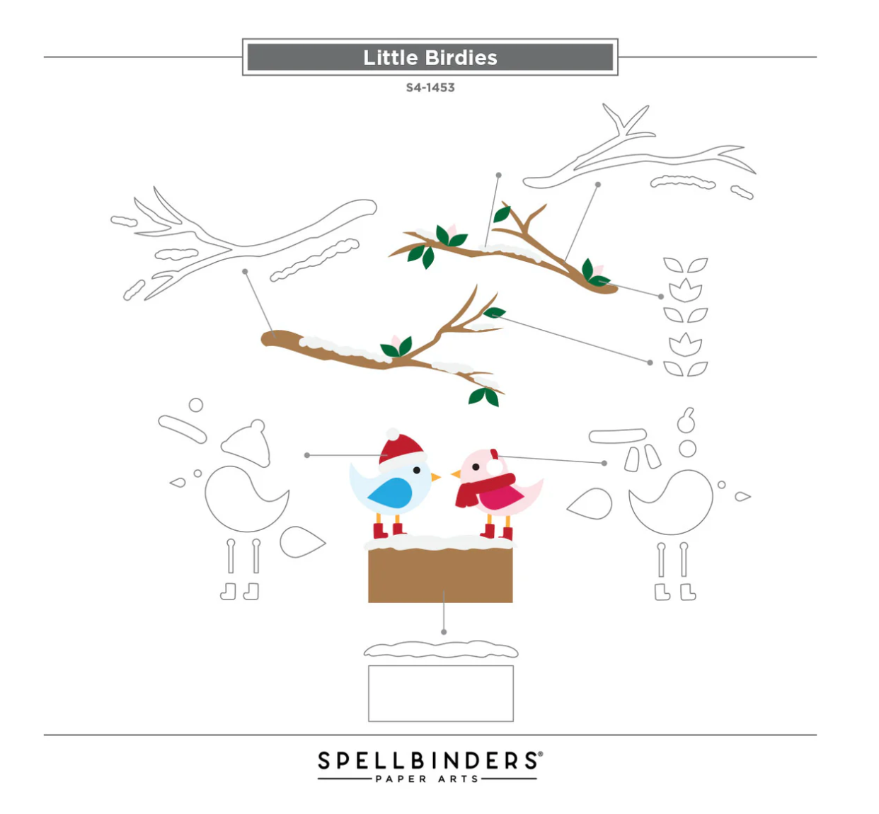 Spellbinders Little Birdies Etched Dies