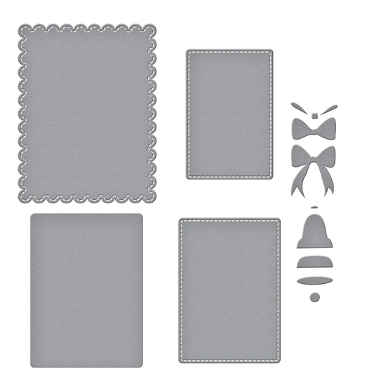 Spellbinders Bow & Bell Scallop Frame Etched Dies
