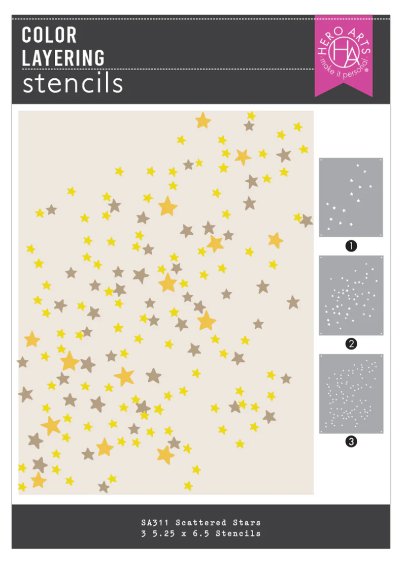 Hero Arts Color Layering Scattered Stars Stencils