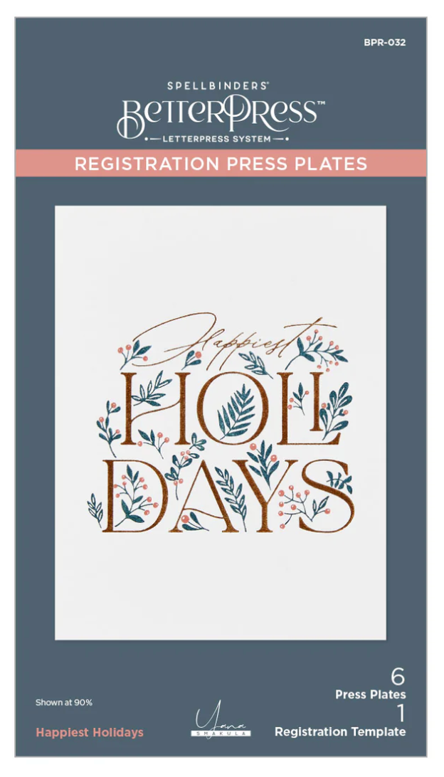 Spellbinders Happiest Holidays Registration Press Plate Set