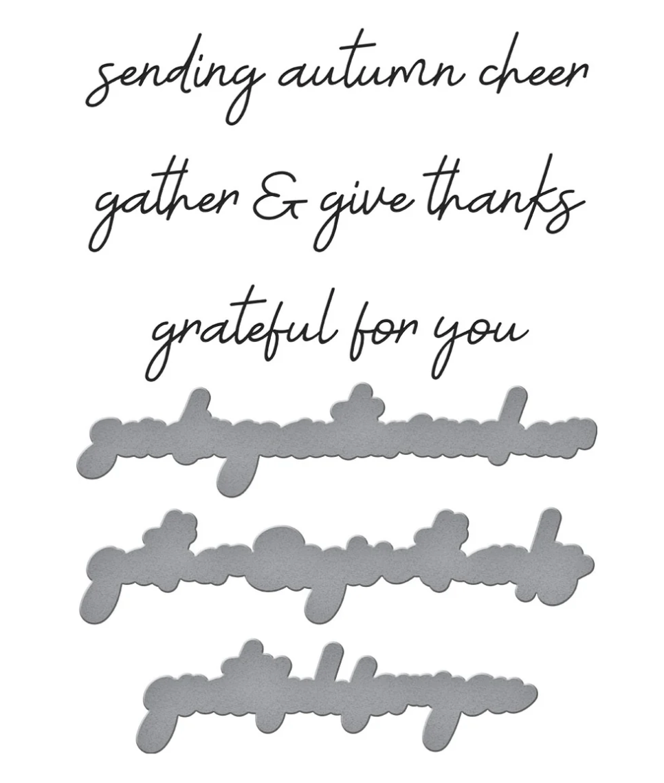 Spellbinders Autumn Sentiments BetterPress Plate & Die Set