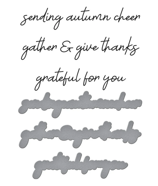 Spellbinders Autumn Sentiments BetterPress Plate & Die Set