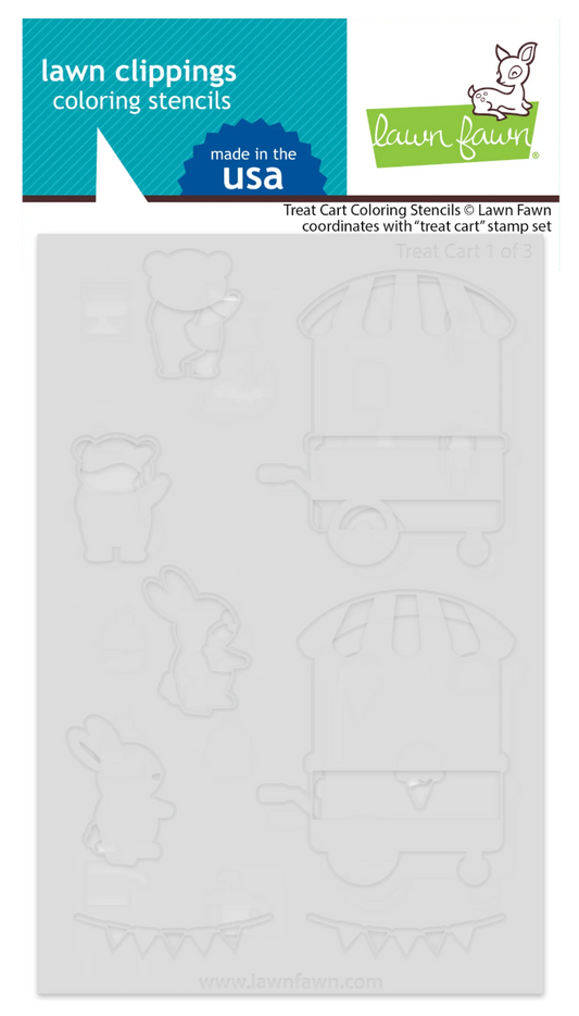 Lawn Fawn Treat Cart Stamp, Die, and Stencil Bundle