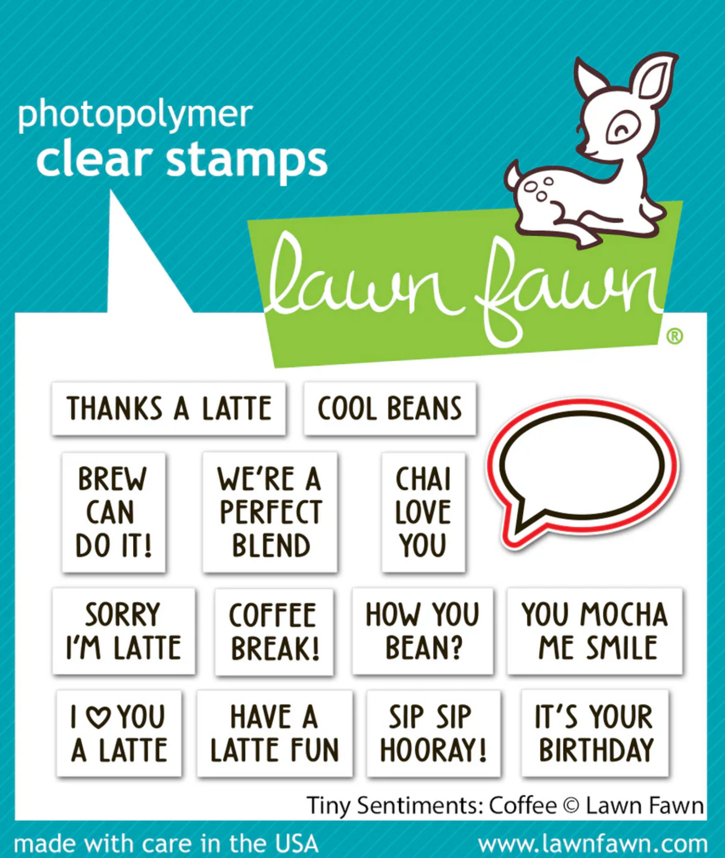 Lawn Fawn Tiny Sentiments: Coffee Bundle