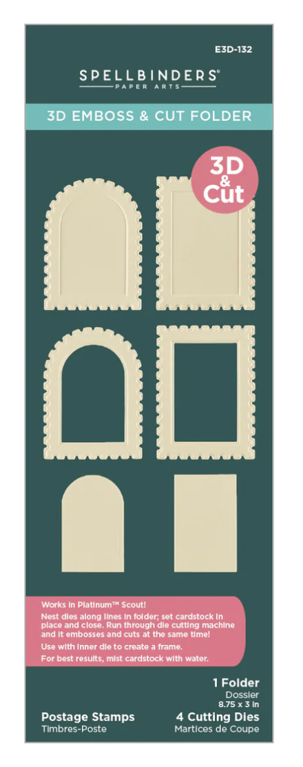 Spellbinders Postage Stamps 3D Emboss & Cut Folder