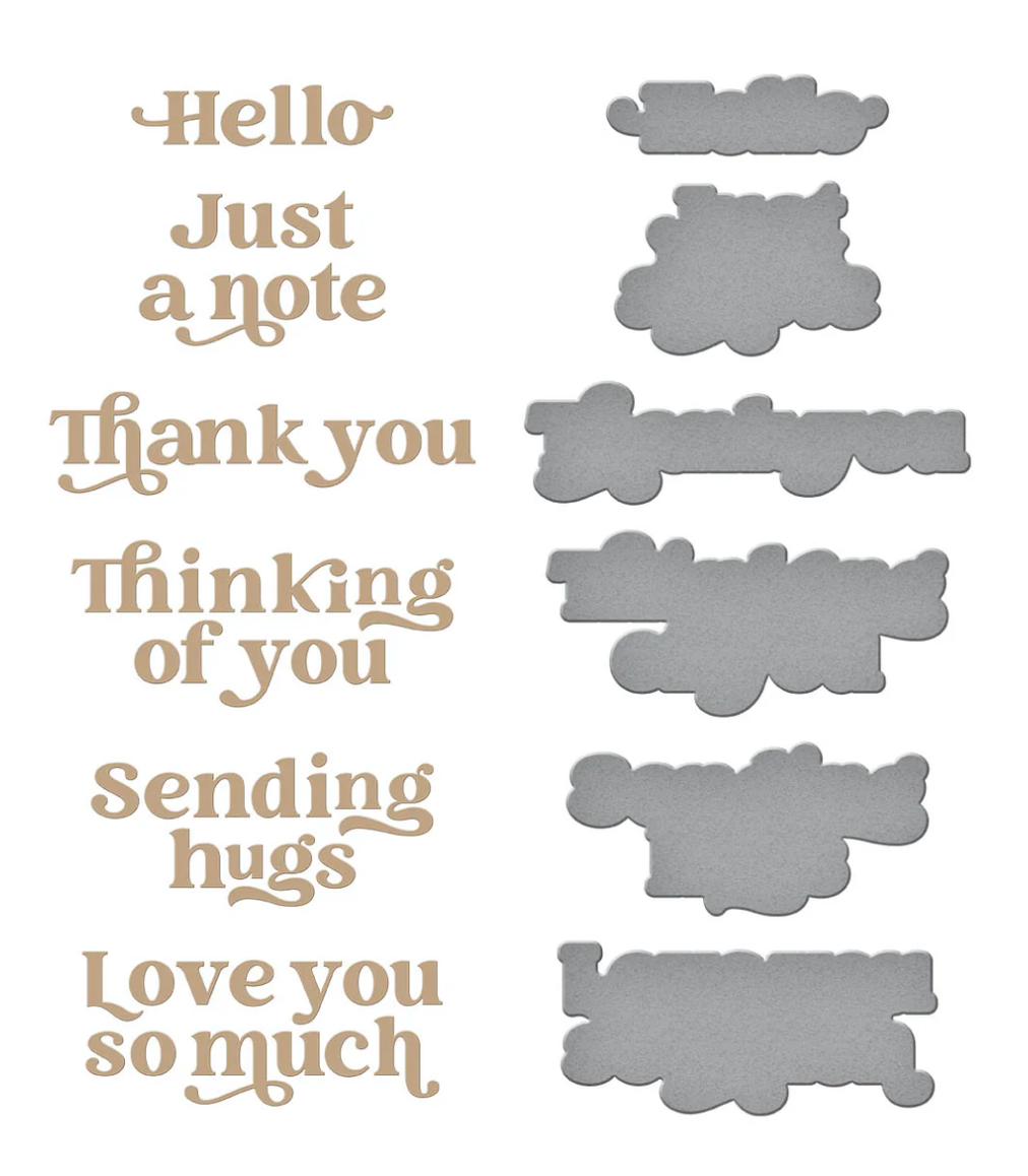 Spellbinders Must-Have Sentiments Glimmer Hot Foil Plate & Die Set