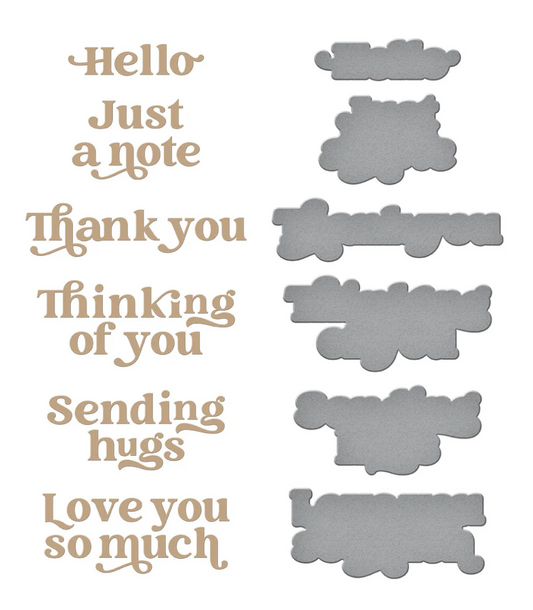Spellbinders Must-Have Sentiments Glimmer Hot Foil Plate & Die Set