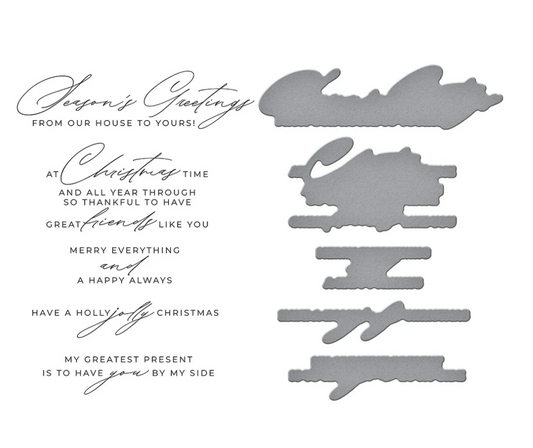 Spellbinders Christmas Cheer Sentiments BetterPress Plate & Die Set