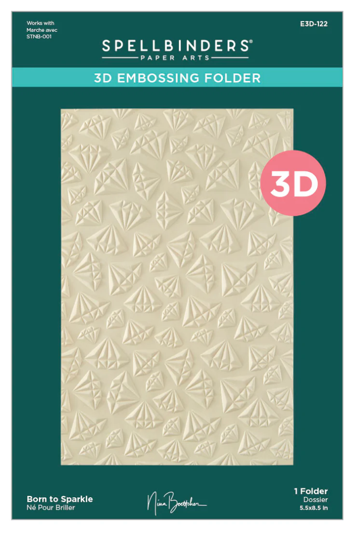 Spellbinders Born to Sparkle 3D Embossing Folder and Stencil Bundle