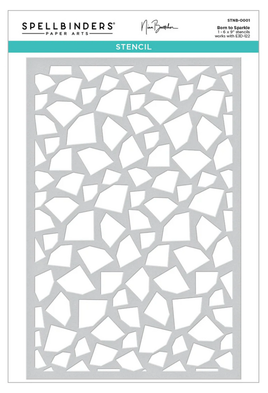 Spellbinders Born to Sparkle 3D Embossing Folder and Stencil Bundle