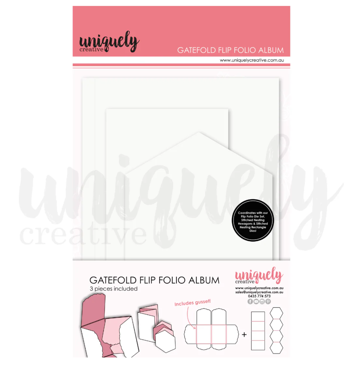 Uniquely Creative Gatefold Flip Folio Album - White