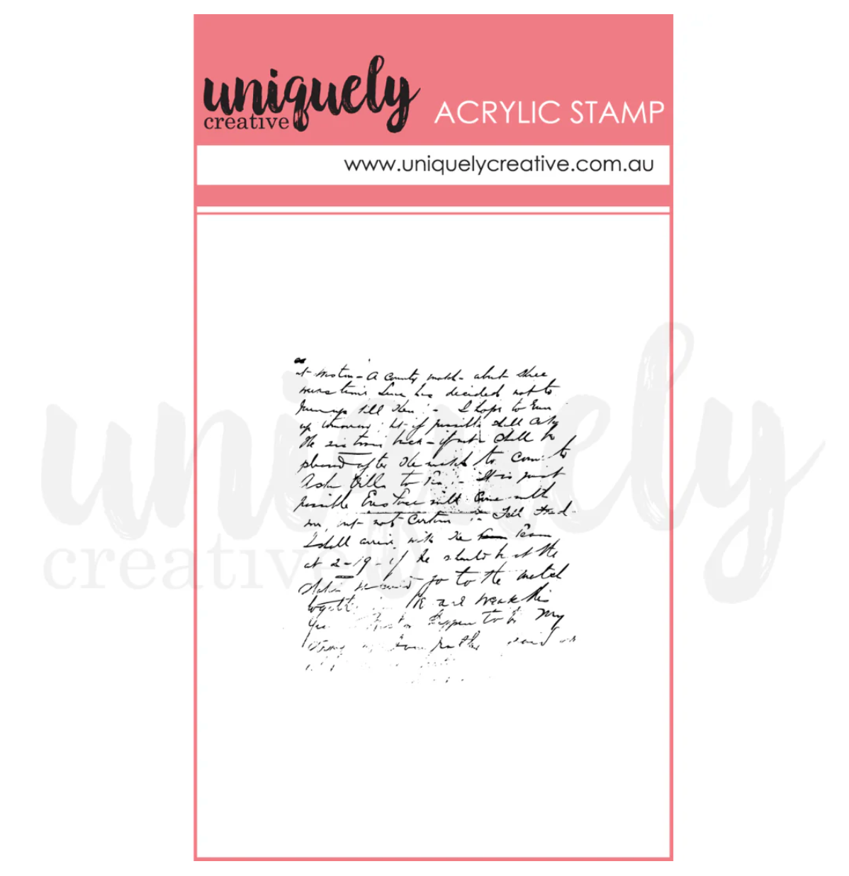 Uniquely Creative Vintage Script Mark Making Mini Stamp