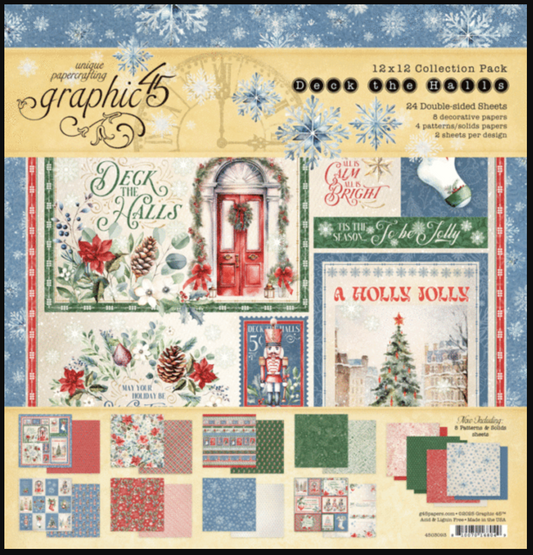 Graphic 45 Deck the Halls 12×12 Collection Bundle
