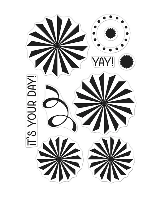 Hero Arts Party Fans Stamp & Cut