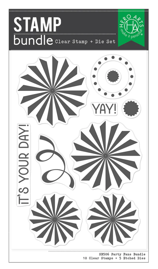 Hero Arts Party Fans Stamp & Cut