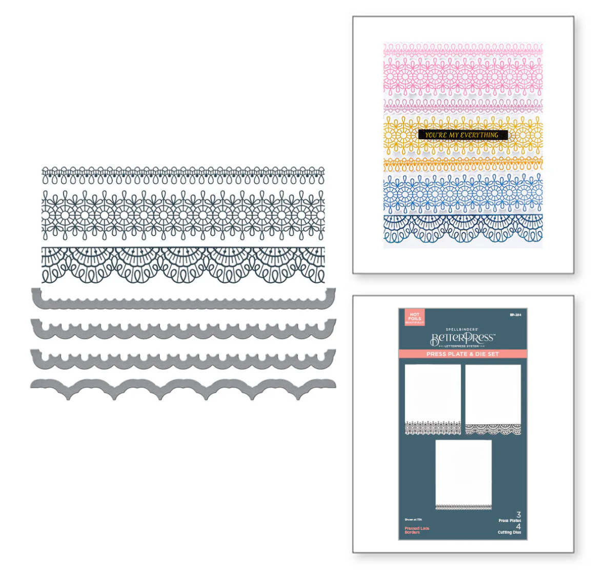 Spellbinders Pressed Lace Borders Press Plate & Die