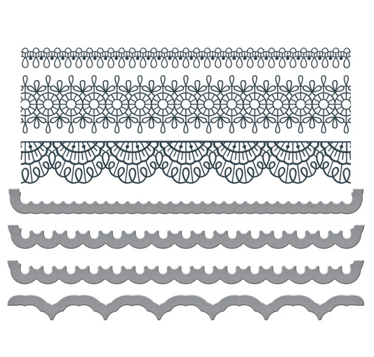 Spellbinders Pressed Lace Borders Press Plate & Die
