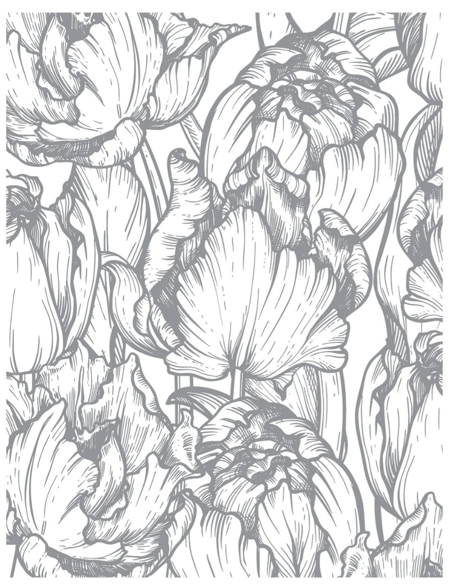 LDRS Tulip Mix Background Impress-ion Press + Foil Plate