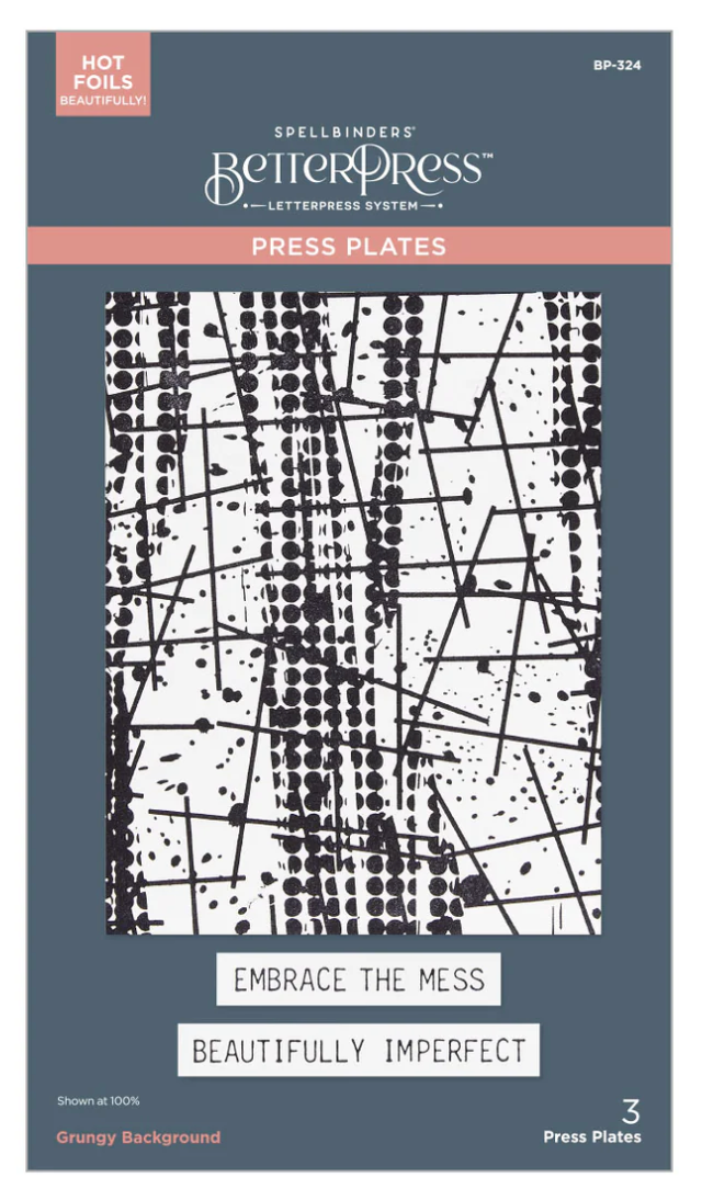 Spellbinders Grungy Background BetterPress Plate