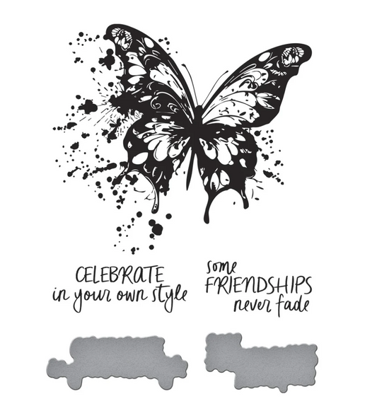 Spellbinders Butterfly Splatter BetterPress Plate