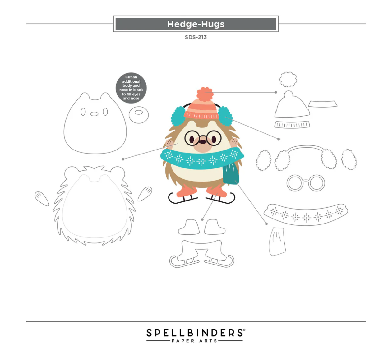Spellbinders Hedge-Hugs Clear Stamp & Die Set