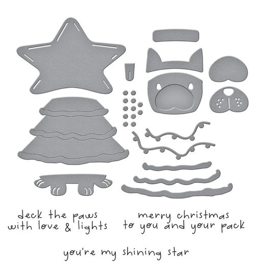 Spellbinders Deck the Paws Clear Stamp & Die Set