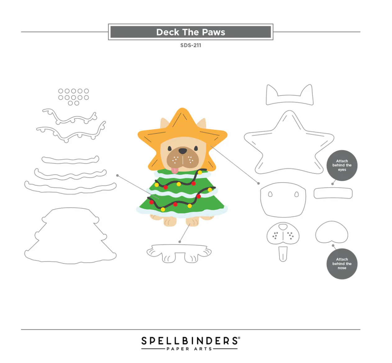 Spellbinders Deck the Paws Clear Stamp & Die Set