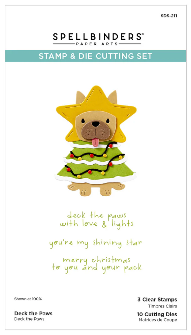 Spellbinders Deck the Paws Clear Stamp & Die Set