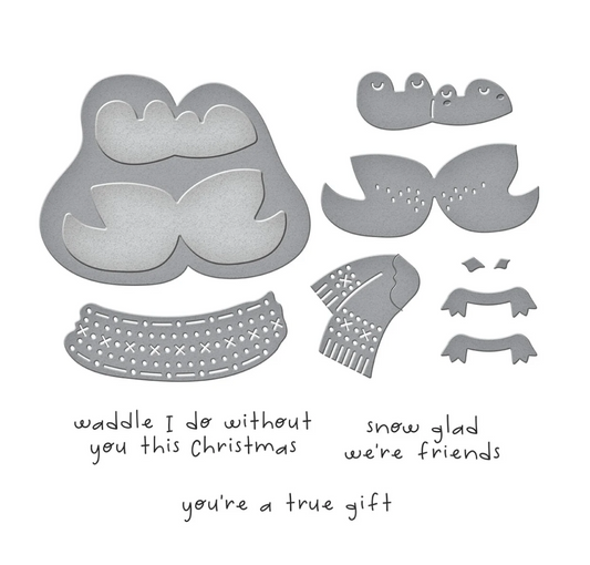 Spellbinders Cozy Waddles Clear Stamp & Die Set
