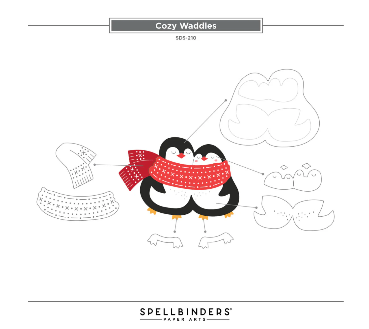 Spellbinders Cozy Waddles Clear Stamp & Die Set