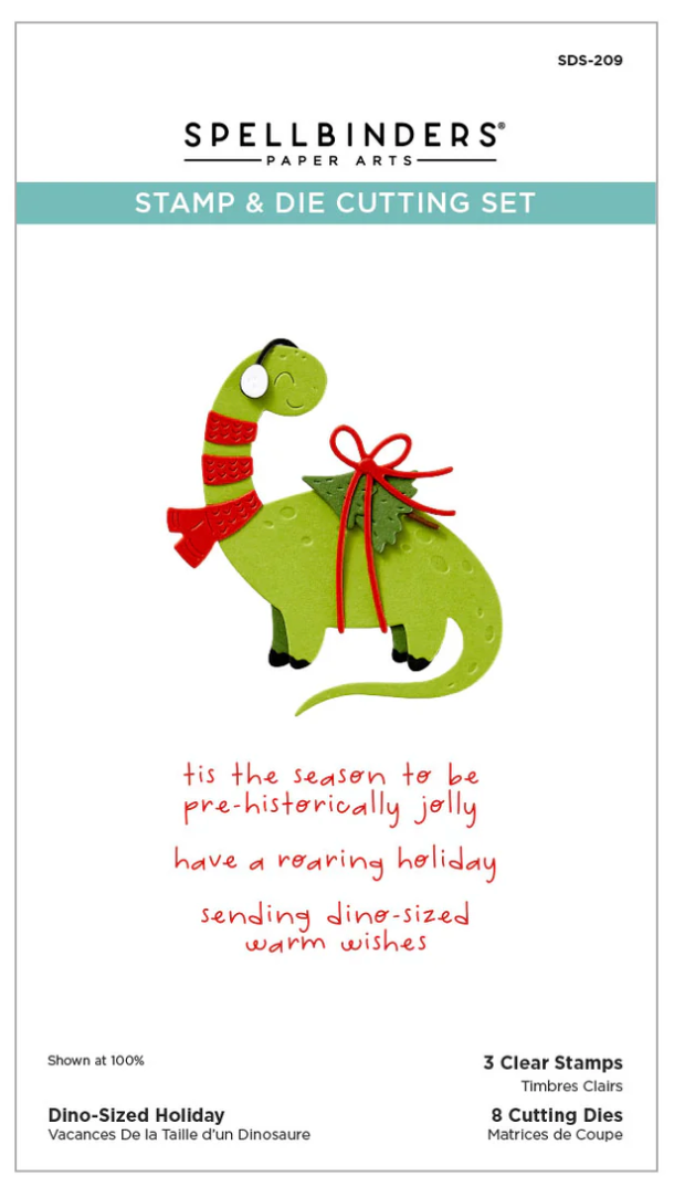 Spellbinders Independent Exclusive - Dino-Sized Holiday Clear Stamp & Die Set