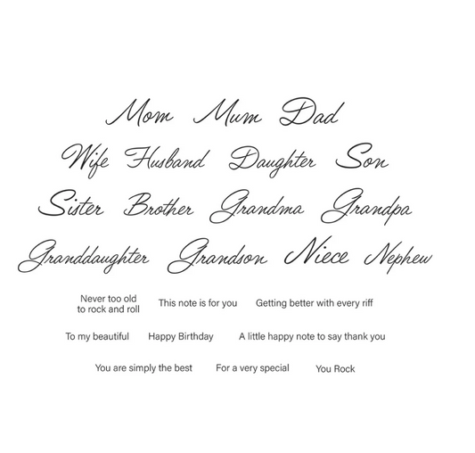 Spellbinders Family Musical Mix Greetings Clear Stamp Set