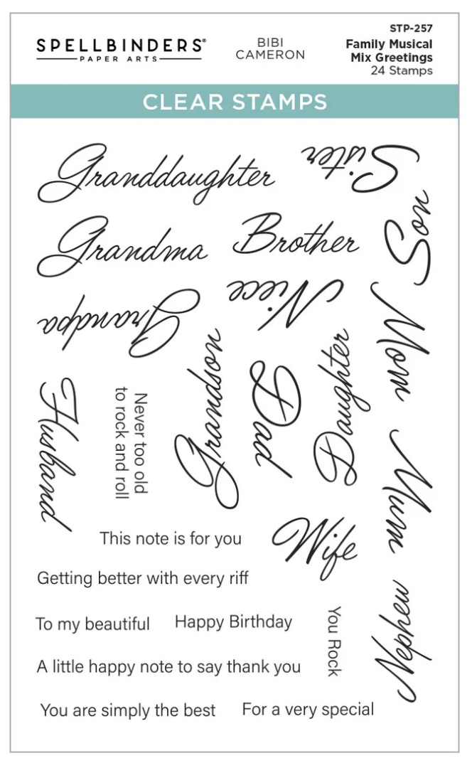 Spellbinders Family Musical Mix Greetings Clear Stamp Set