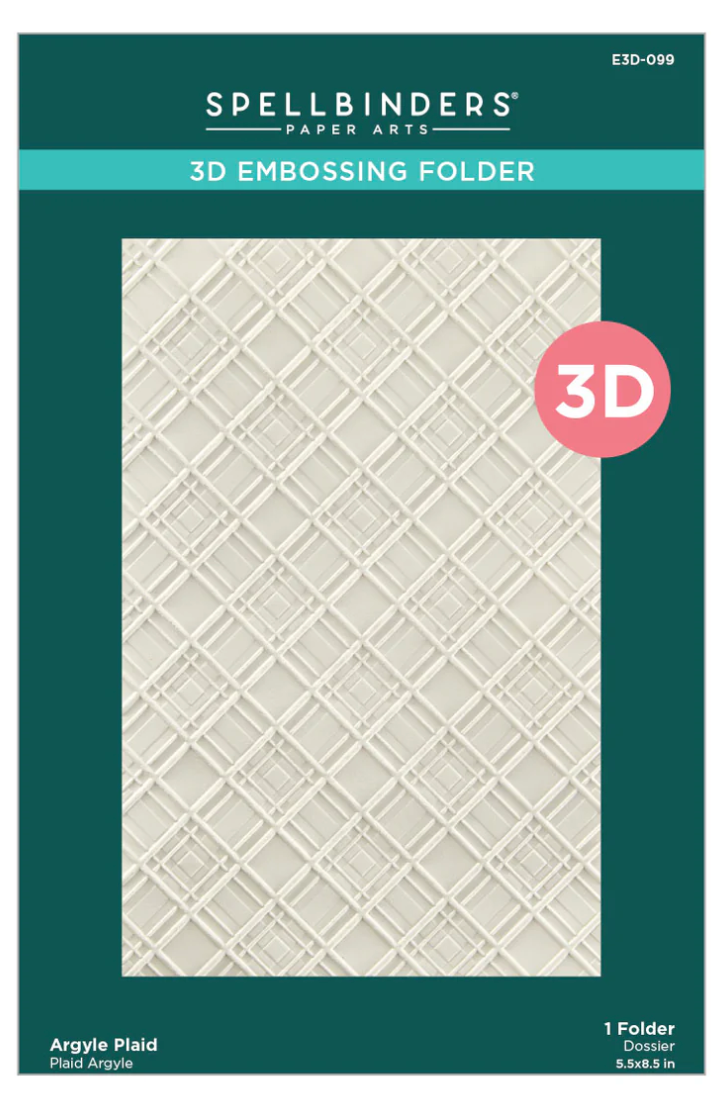 Spellbinders Argyle Plaid 3D Embossing Folder