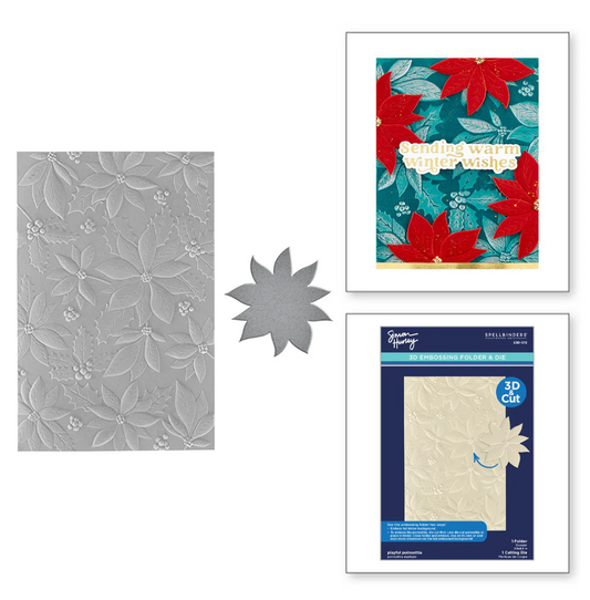 Spellbinders Playful Poinsettia 3D Embossing Folder & Die Set