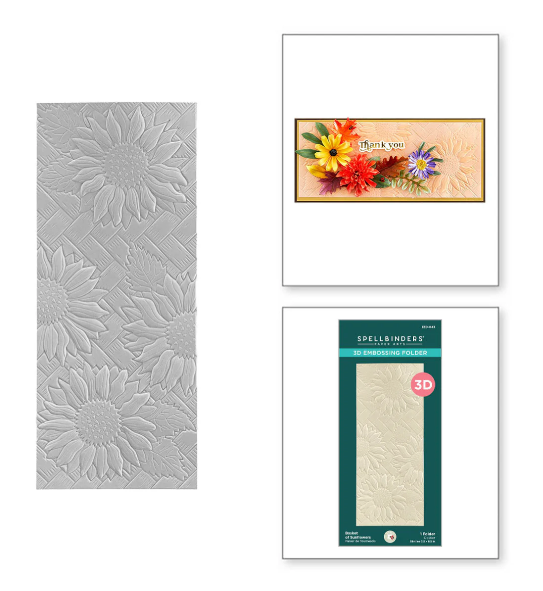 Spellbinders Basket of Sunflowers 3D Embossing Folder
