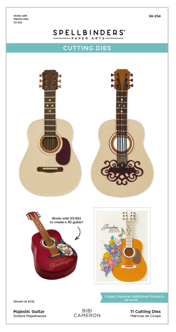 Spellbinders Majestic Guitar Etched Dies