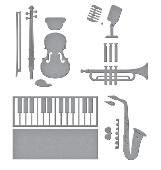 Spellbinders Mini Musical Instruments Etched Dies