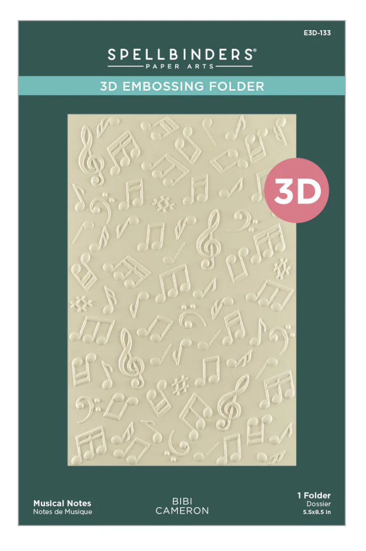 Spellbinders Musical Notes 3D Embossing Folder