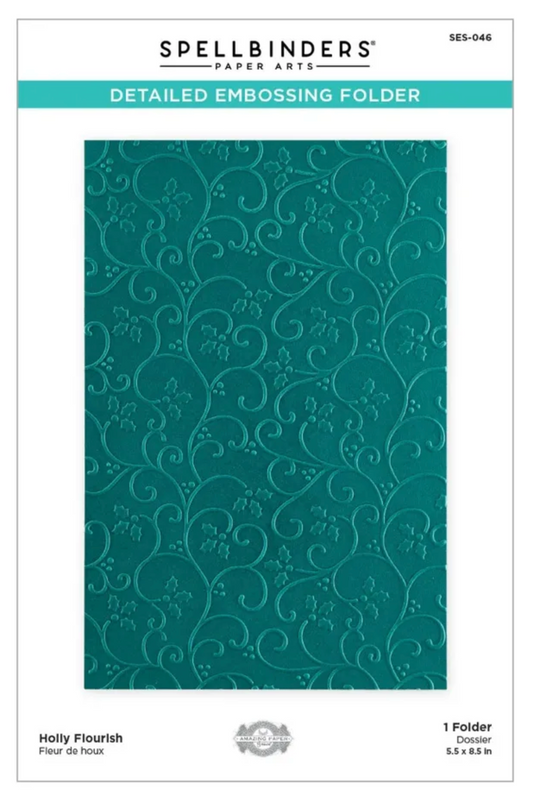 Spellbinders Holly Flourish 2D Embossing Folder