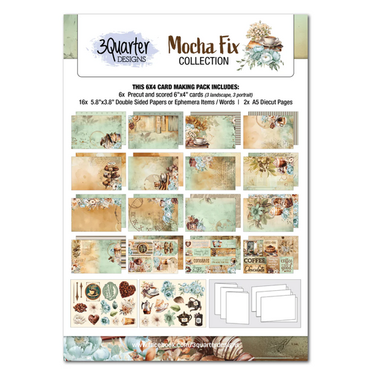 3Quarter Designs Mocha Fix 6x4 Card Pack