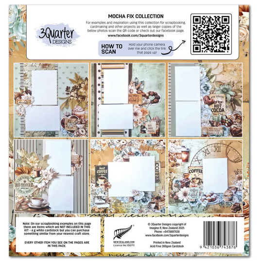 3Quarter Designs Mocha Fix 12x12 Design Paper & Diecuts Set