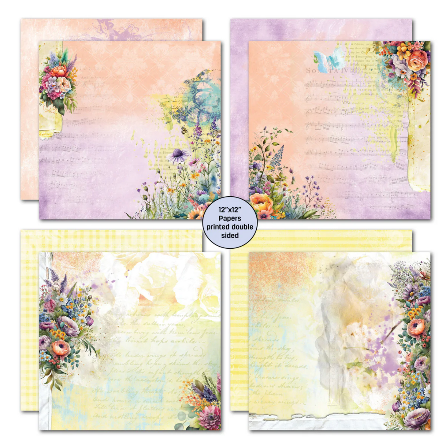 3Quarter Designs Heavenly Wildflowers 12x12 Scrapbook Collection