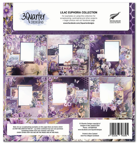 3Quarter Designs Lilac Euphoria 12x12 Design Paper & Diecuts Set
