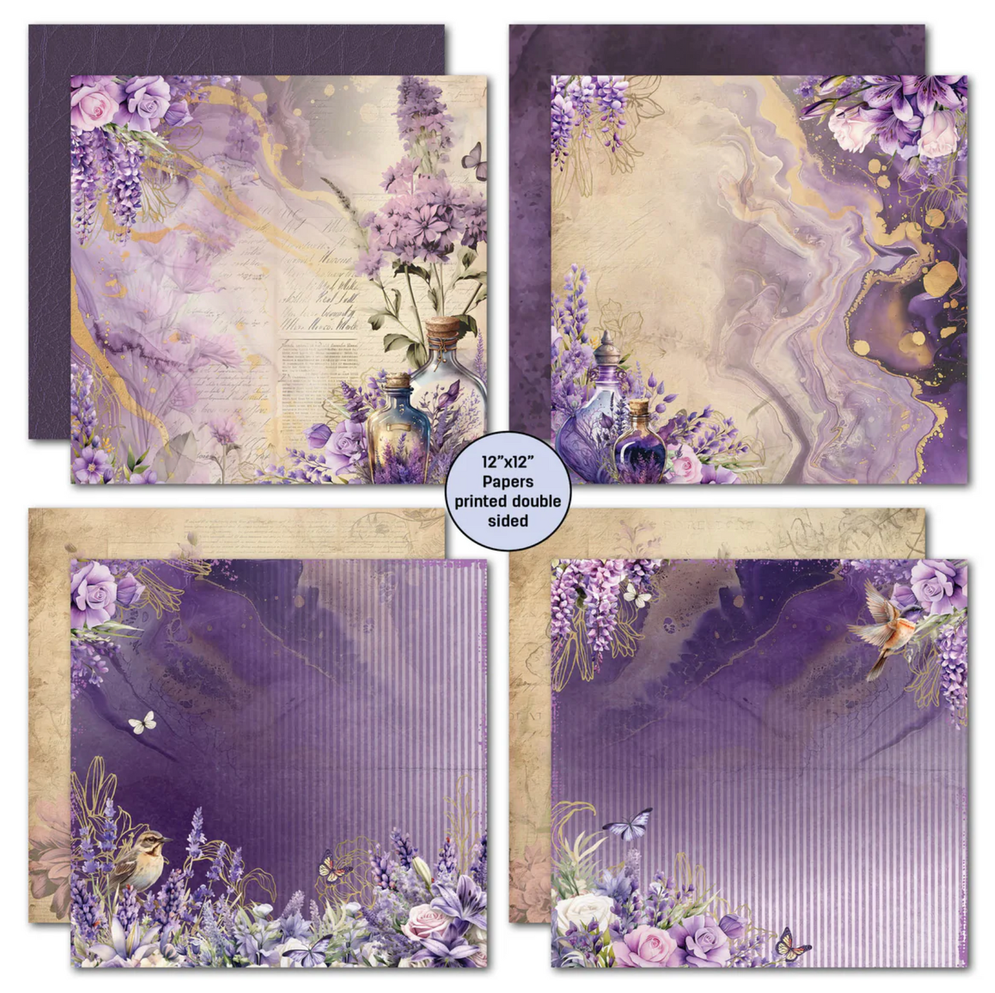 3Quarter Designs Lilac Euphoria 12x12 Design Paper & Diecuts Set